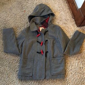 *$5 CLEAR THE CLOSET SALE* Grey Old Navy Red Toggle Plaid Coat